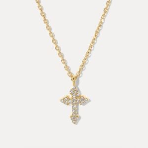 Gold Cross Pendant Necklace